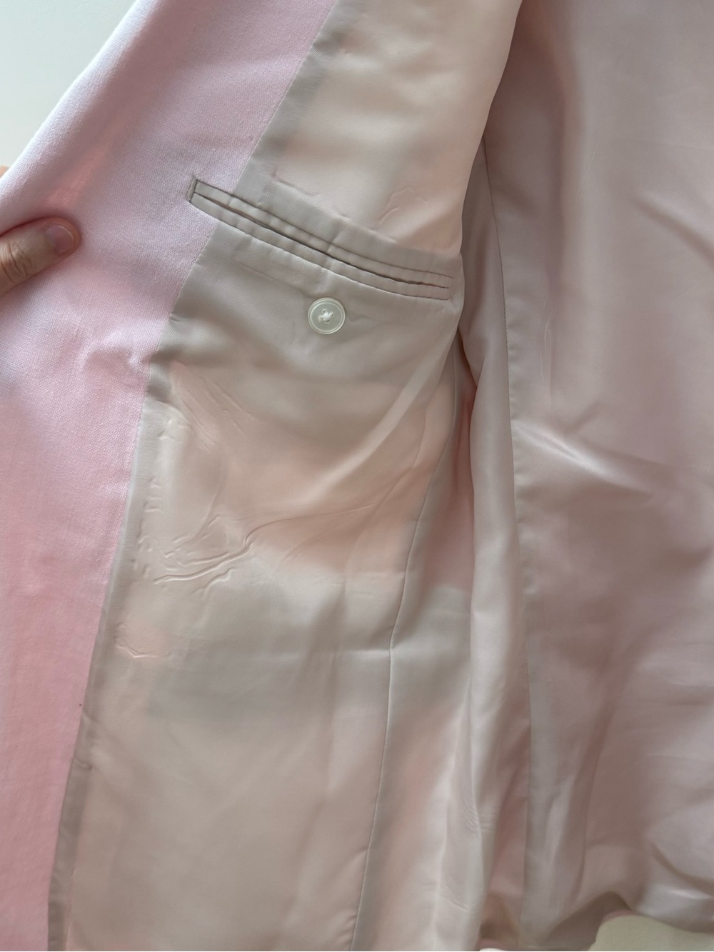 Chaps Linen Blend Pale Pink Two-Button Sport Coat - Picture 11 of 12